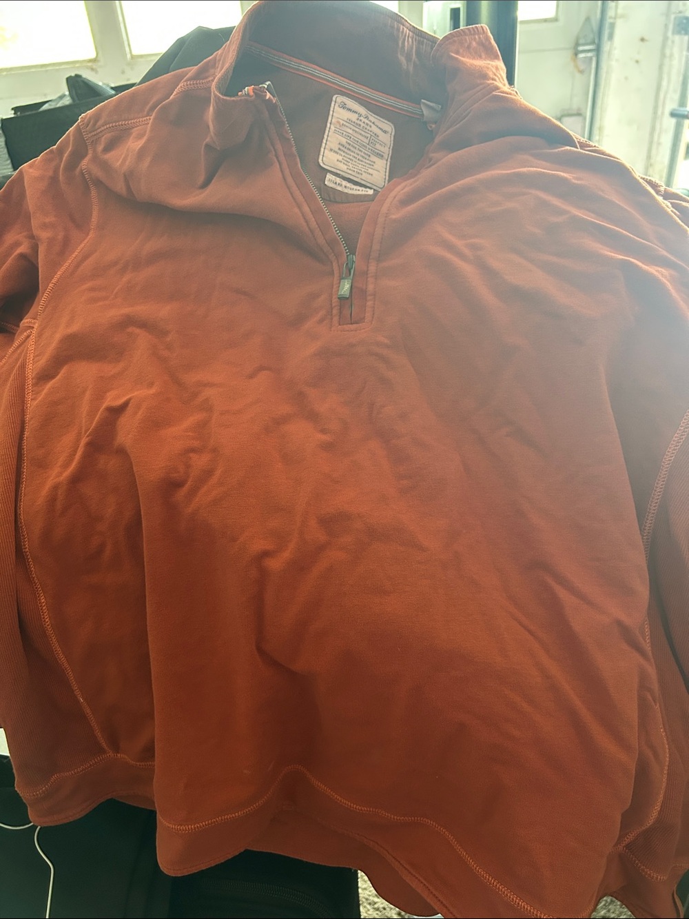 Tommy Bahama Rust Orange Quarter-Zip Pullover XXL